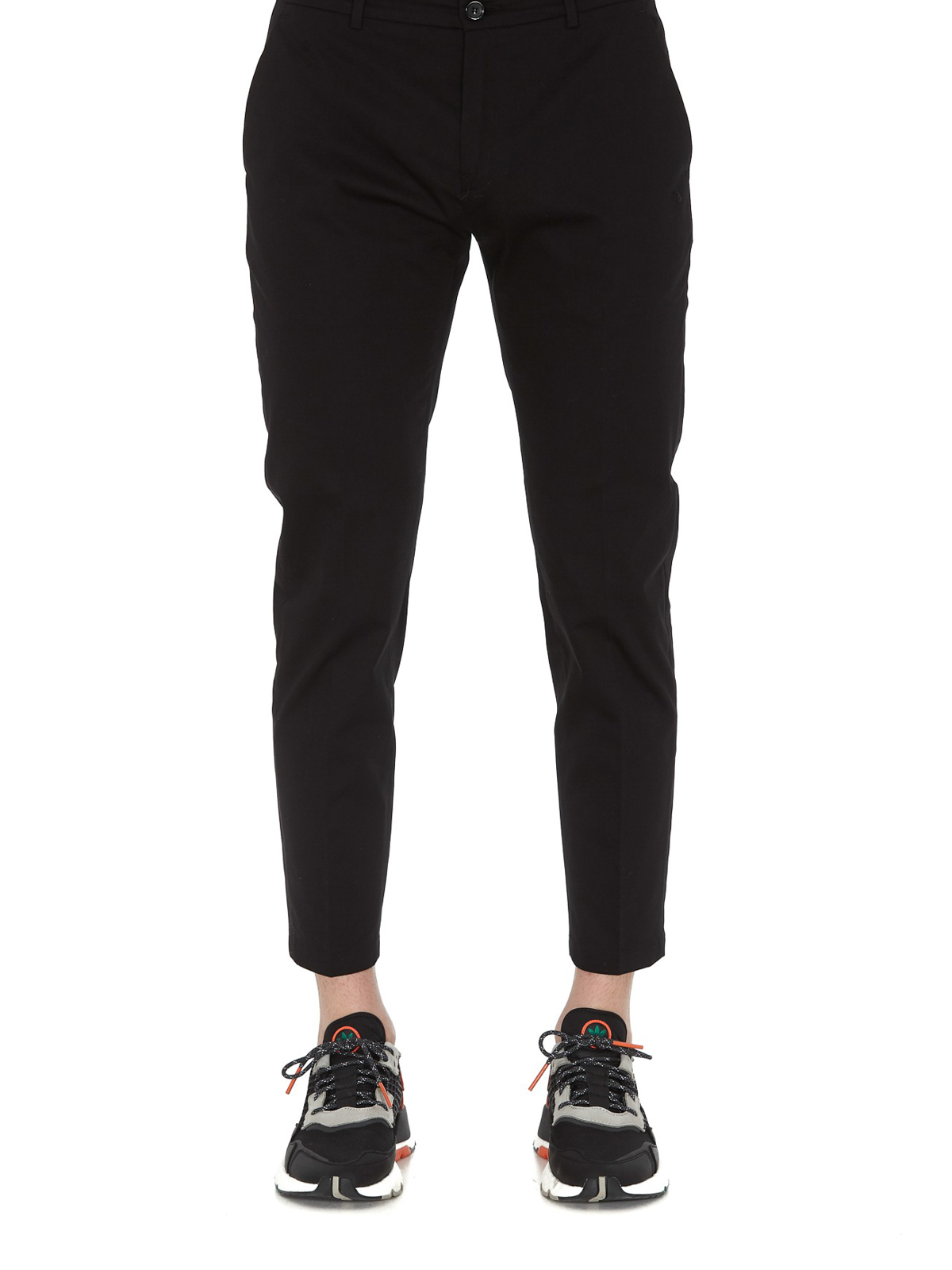 black cotton cropped trousers