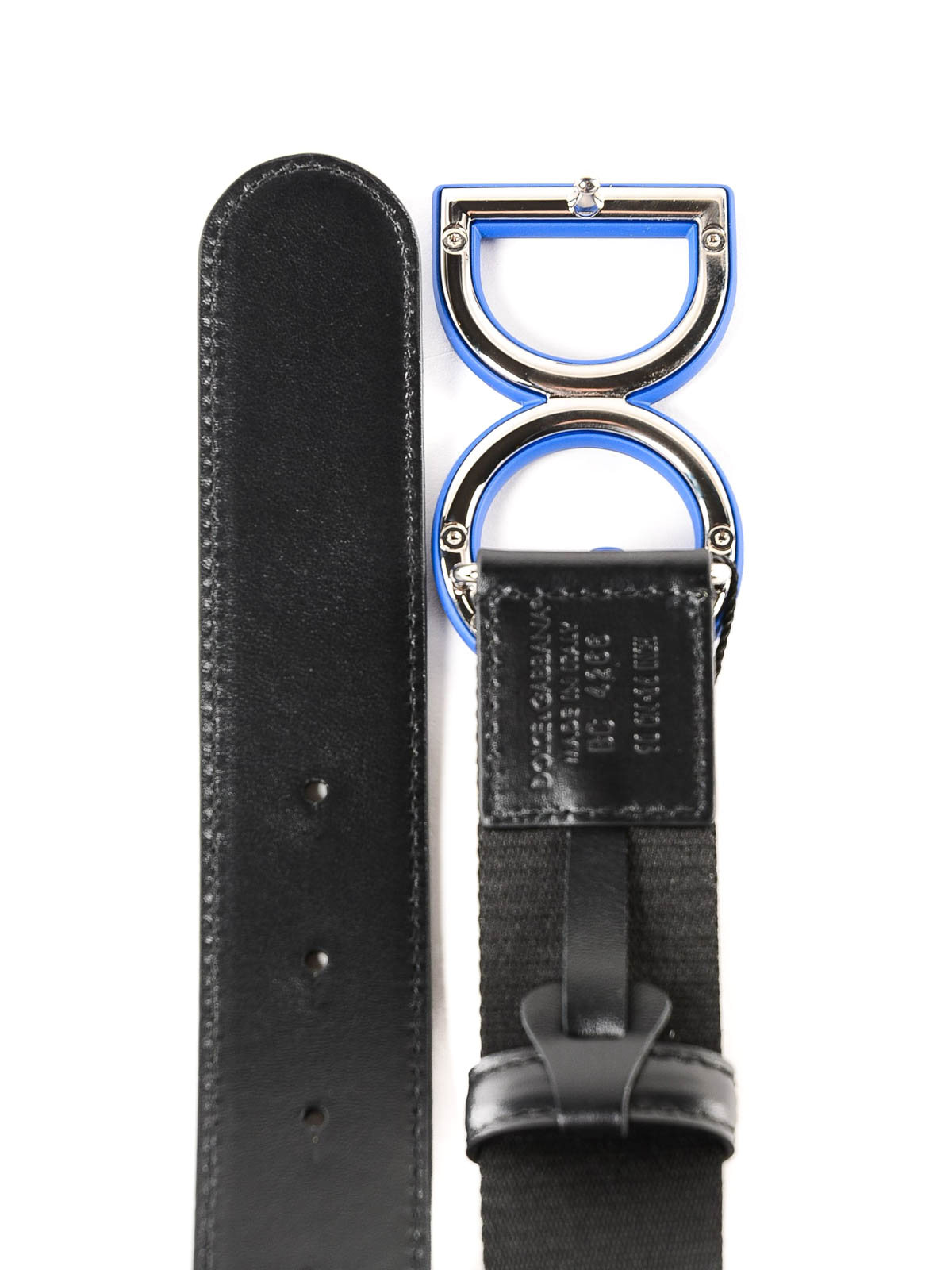 Belts Dolce & Gabbana - Black and blue DG fabric belt - BC4266AZ94880650