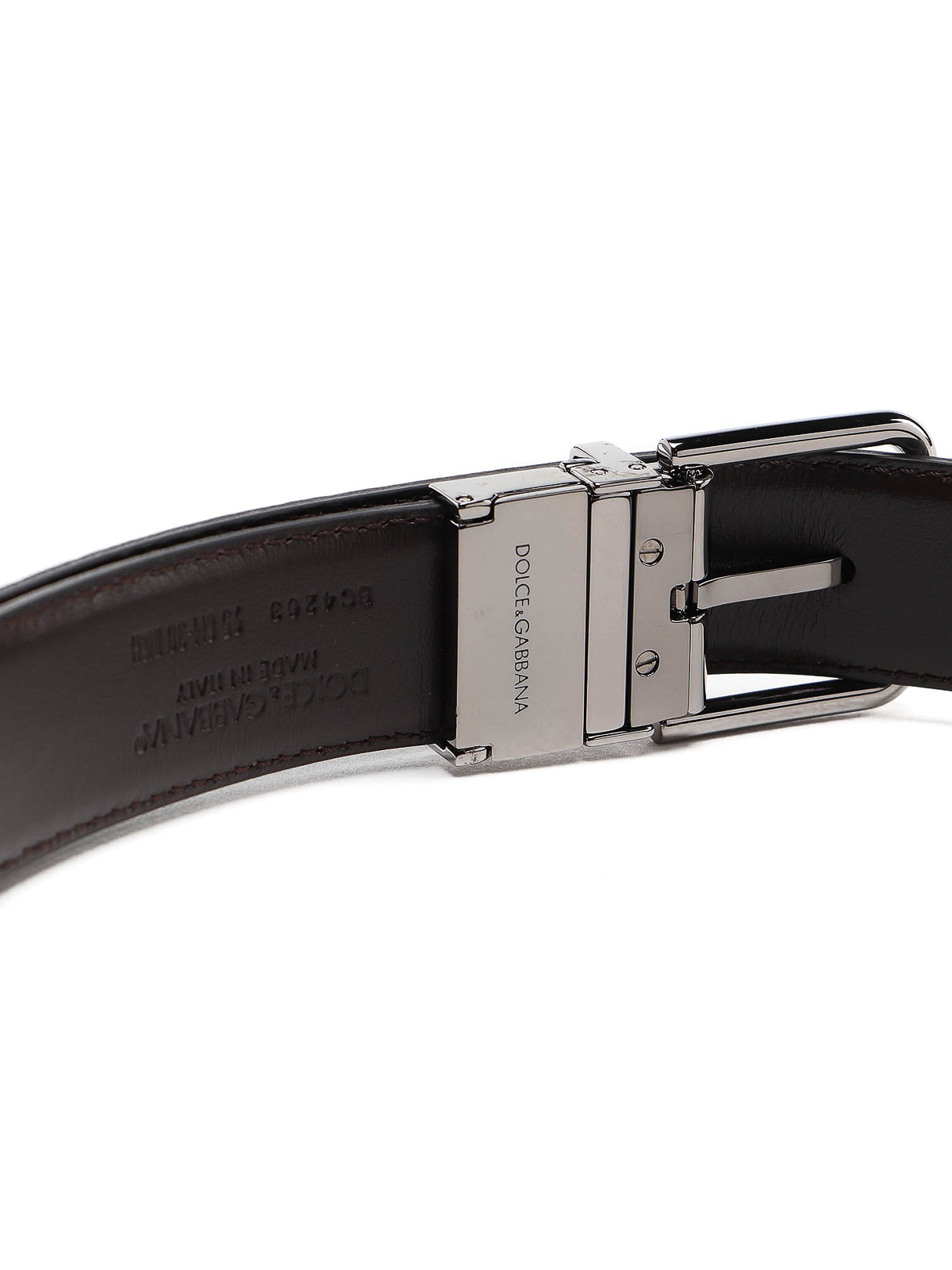 Belts Dolce & Gabbana - Leather reversible belt - BC4263AX3428S203