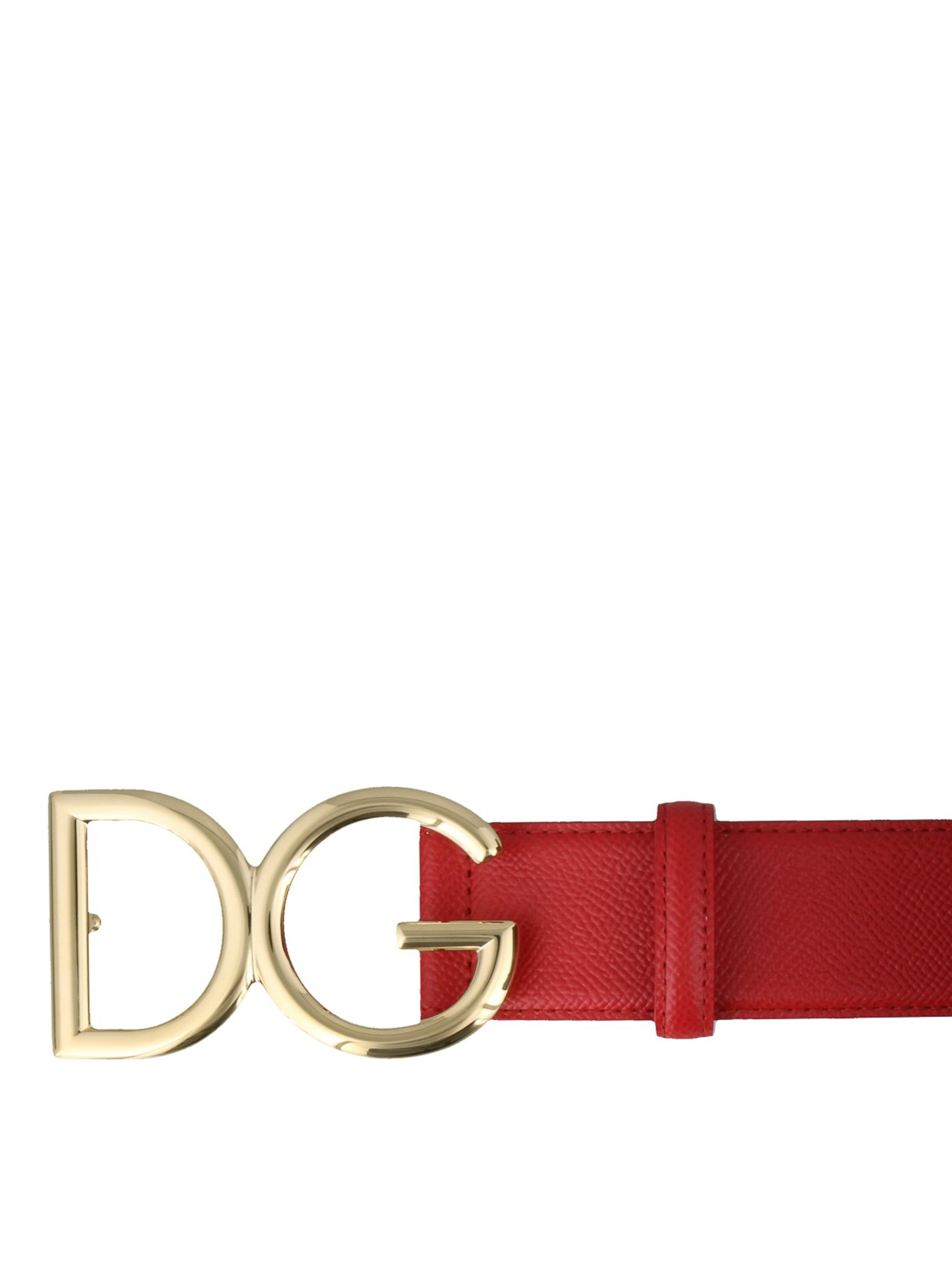 Belts Dolce & Gabbana - Red Dauphine leather belt - BE1331A100180303