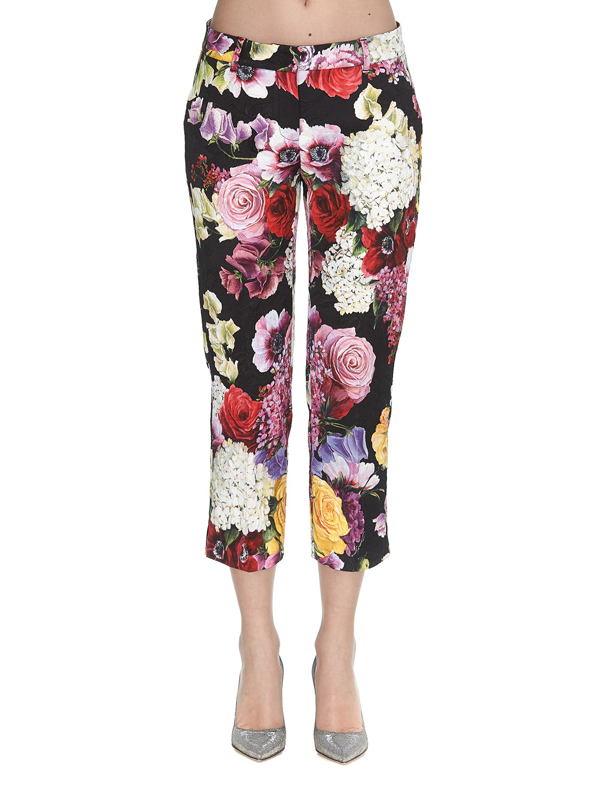 Clothing Womens Clothing Trousers & Capris Trousers DOLCE & GABBANA Floral Print Wide Leg Pants 
