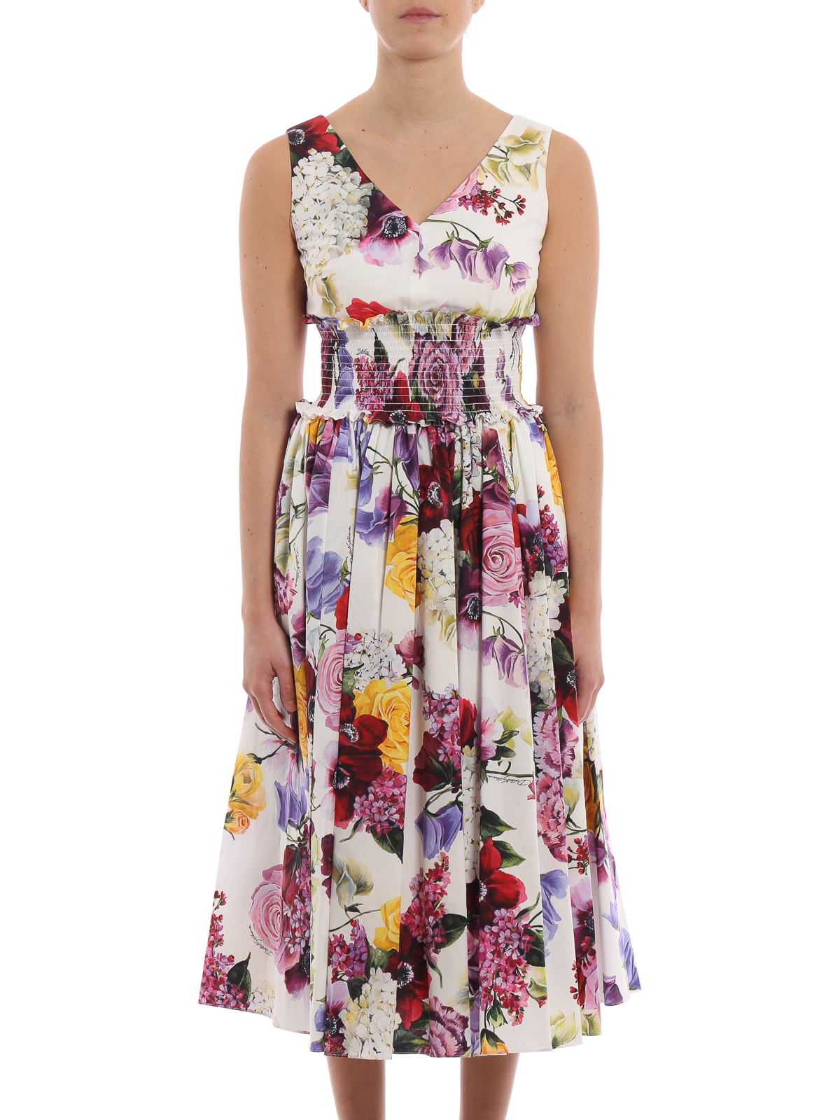 Cocktail dresses Dolce & Gabbana - Floral cotton sleeveless dress -  F6D2STGDL71HAW86