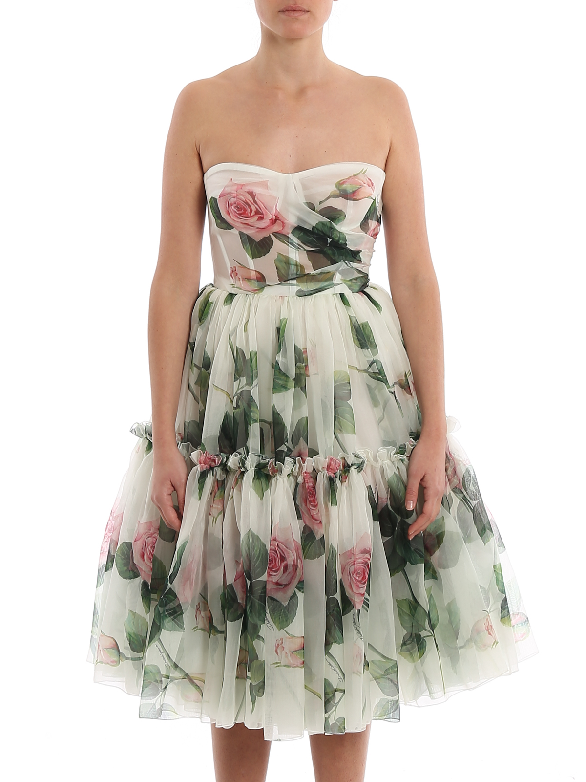 dolce and gabbana rose print dress