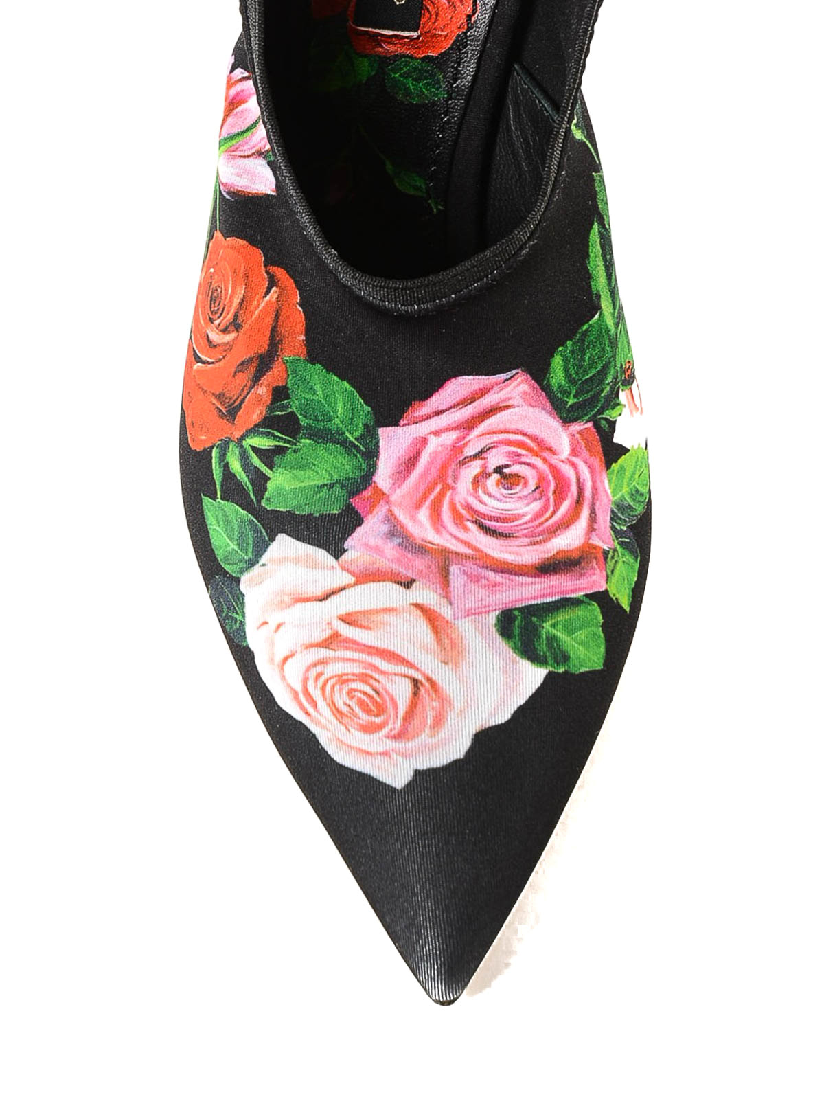 Court shoes Dolce & Gabbana - Floral black fabric sling back -  CG0323AZ481HNX46