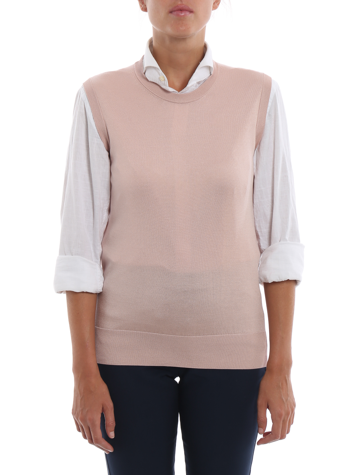 Womens Clothing Jumpers and knitwear Sleeveless jumpers Pink Dolce & Gabbana Jumper in Pastel Pink 