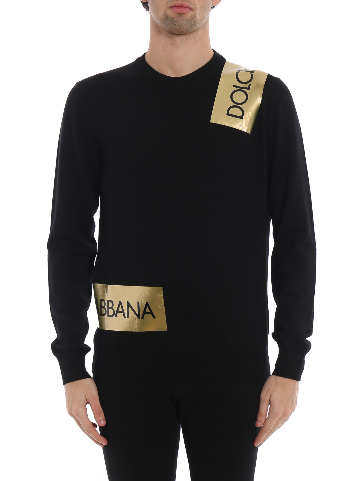 Suéteres con cuello pico Dolce \u0026 Gabbana - Suéter Cuello Redondo - Negro -  GX103TJAVMVN0000