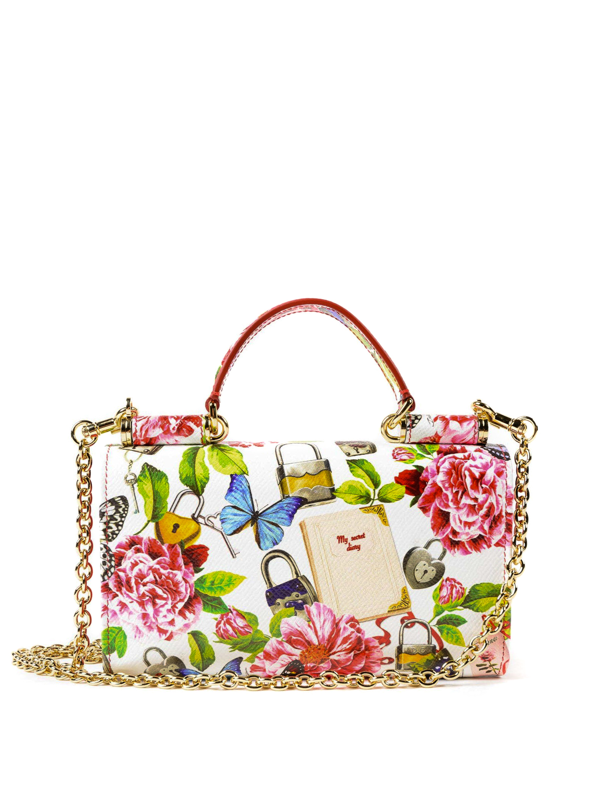 Cross body bags Dolce & Gabbana - Floral print leather Sicily Von Bag -  BI1049AS241HAM60