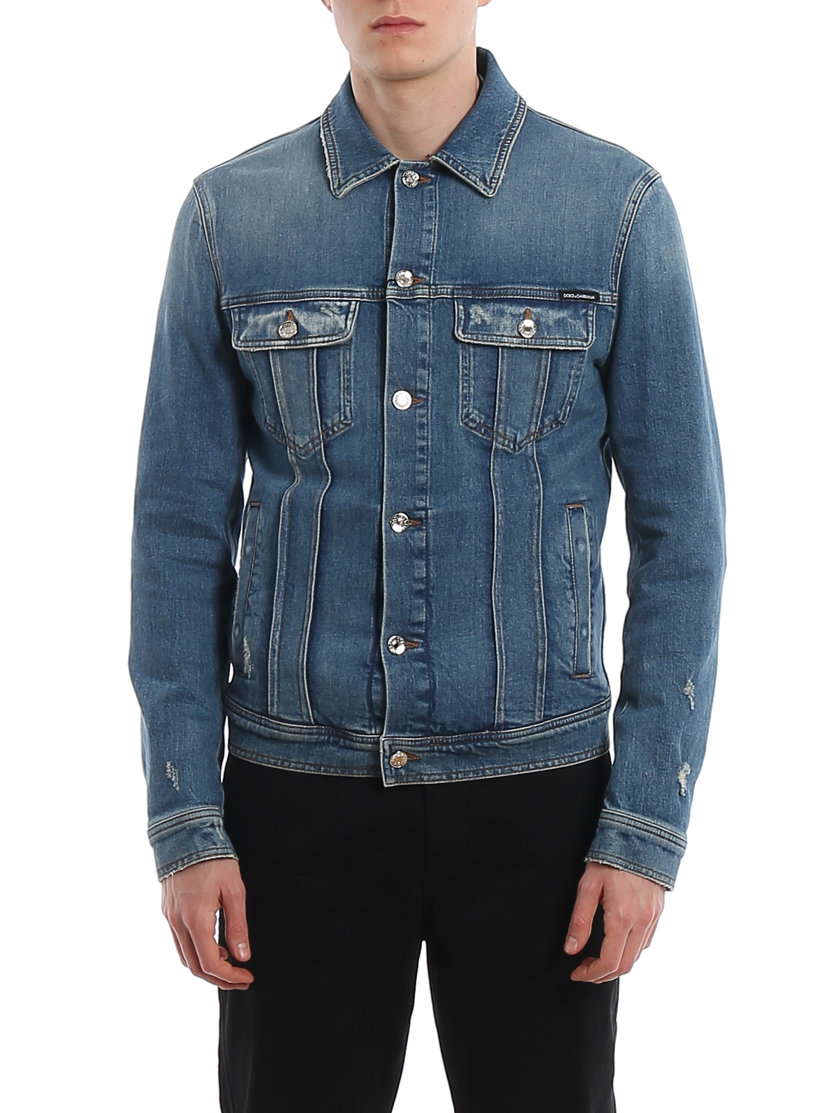 Denim jacket Dolce & Gabbana - Destroyed effect denim jacket -  G9JC2DG8BY8S9001