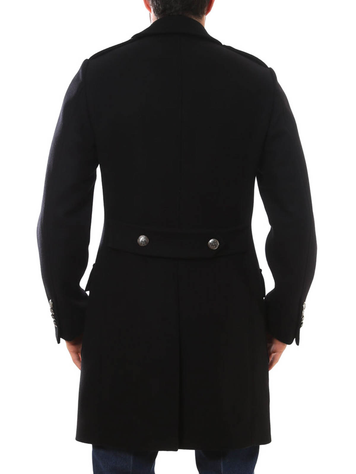 Abrigos semilargos Dolce \u0026 Gabbana - Abrigo Corto Negro Para Hombre -  G0819TFUM2PN0000