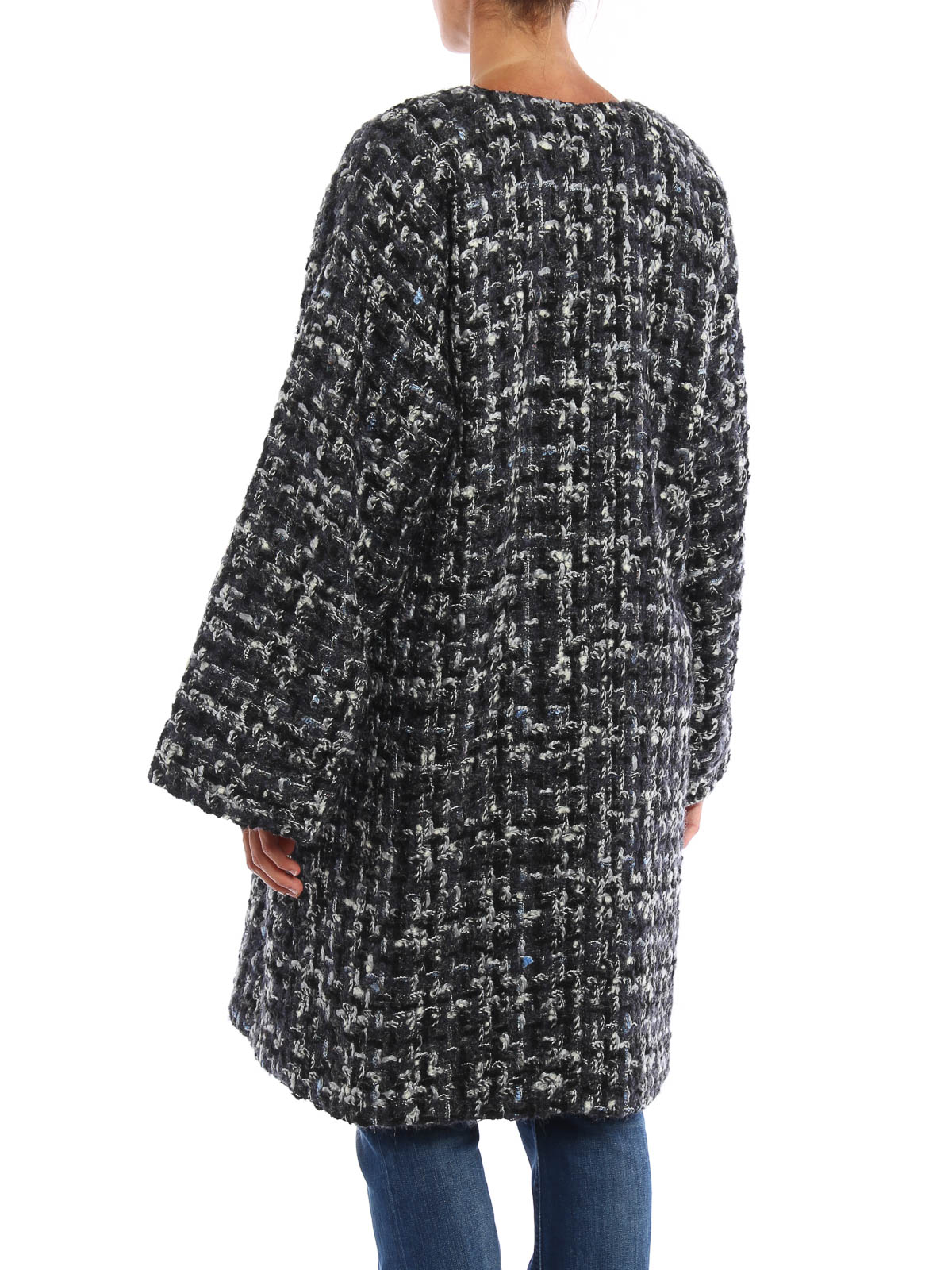 Dolce & Gabbana - Embroidered flower tweed coat - knee length coats ...