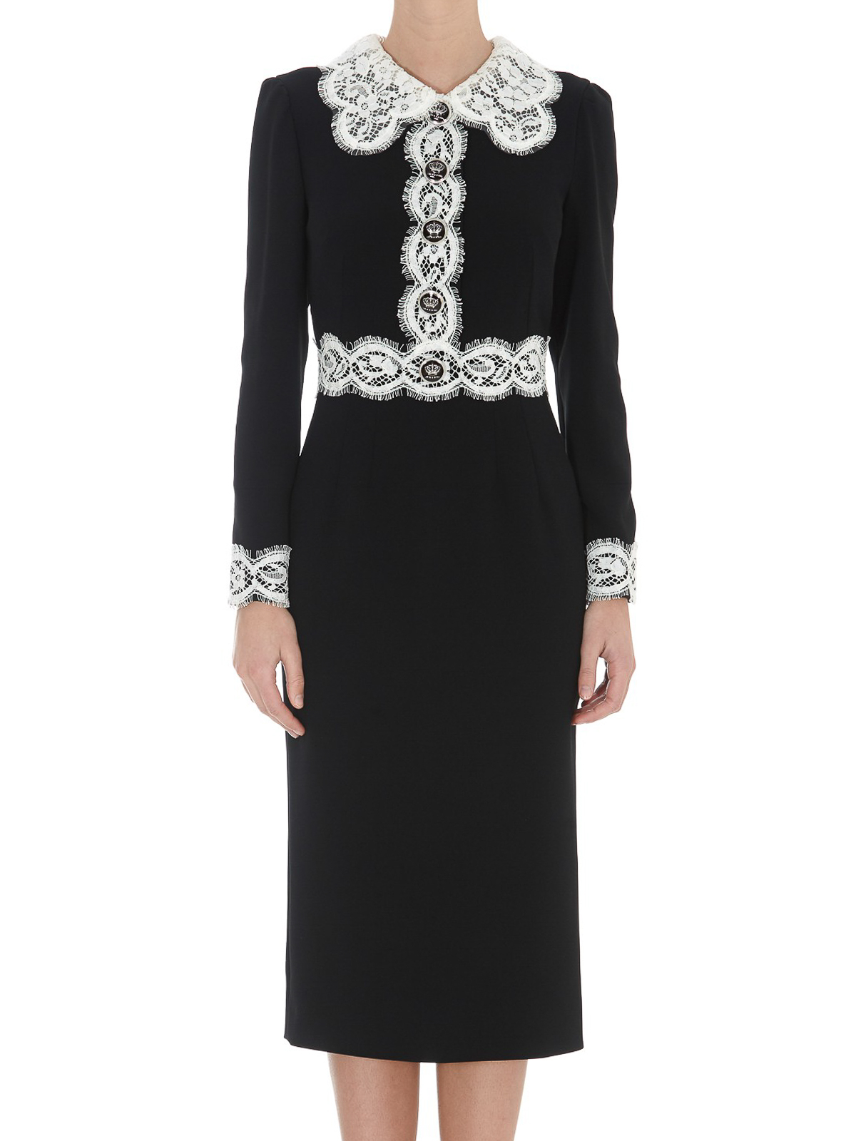 Knee length dresses Dolce & Gabbana - Cady dress with lace details -  F6J7KTFURDVN0000