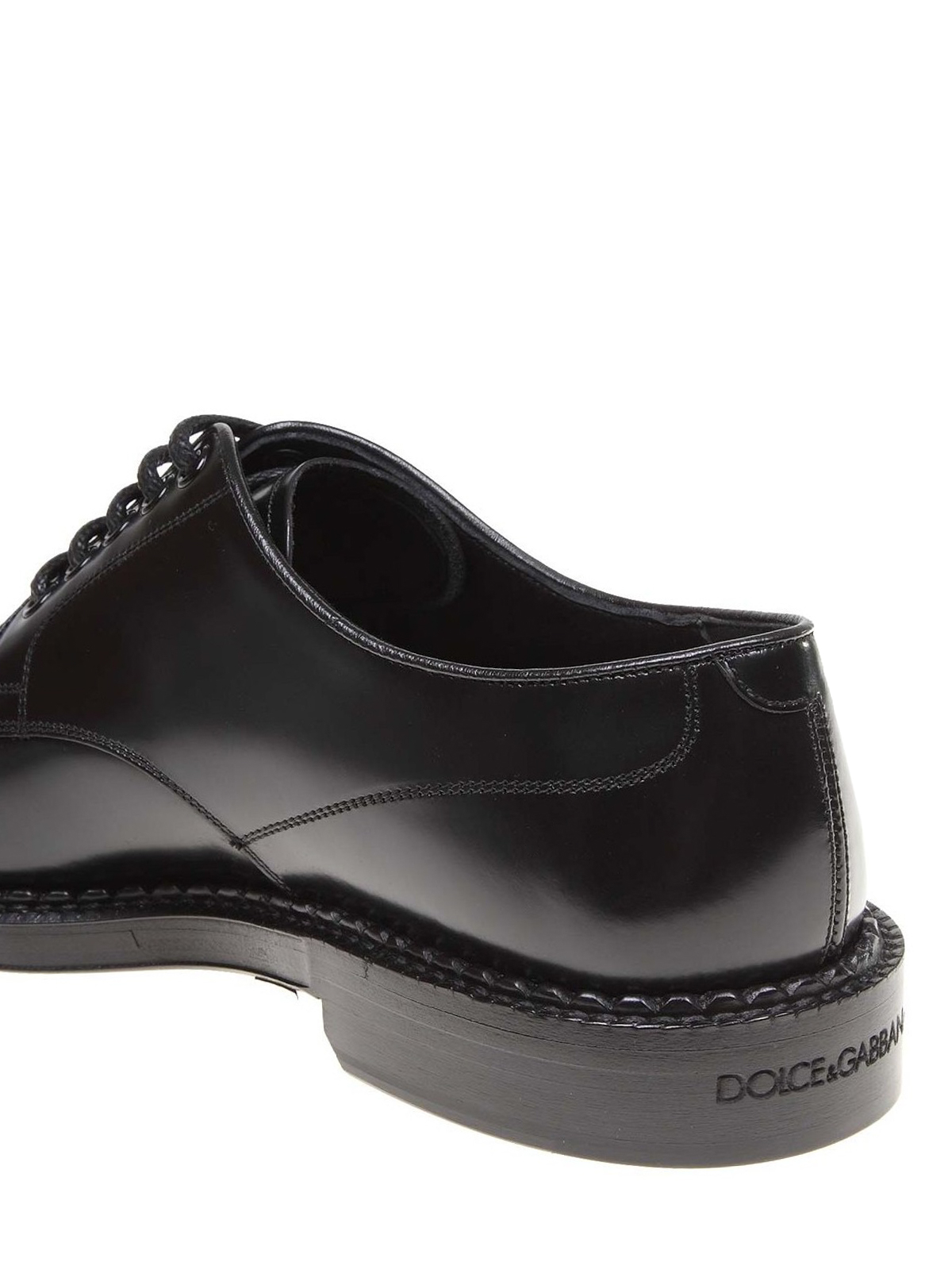 Mens Shoes Lace-ups Derby shoes Dolce & Gabbana Brushed Leather Derby Shoes in Black for Men 