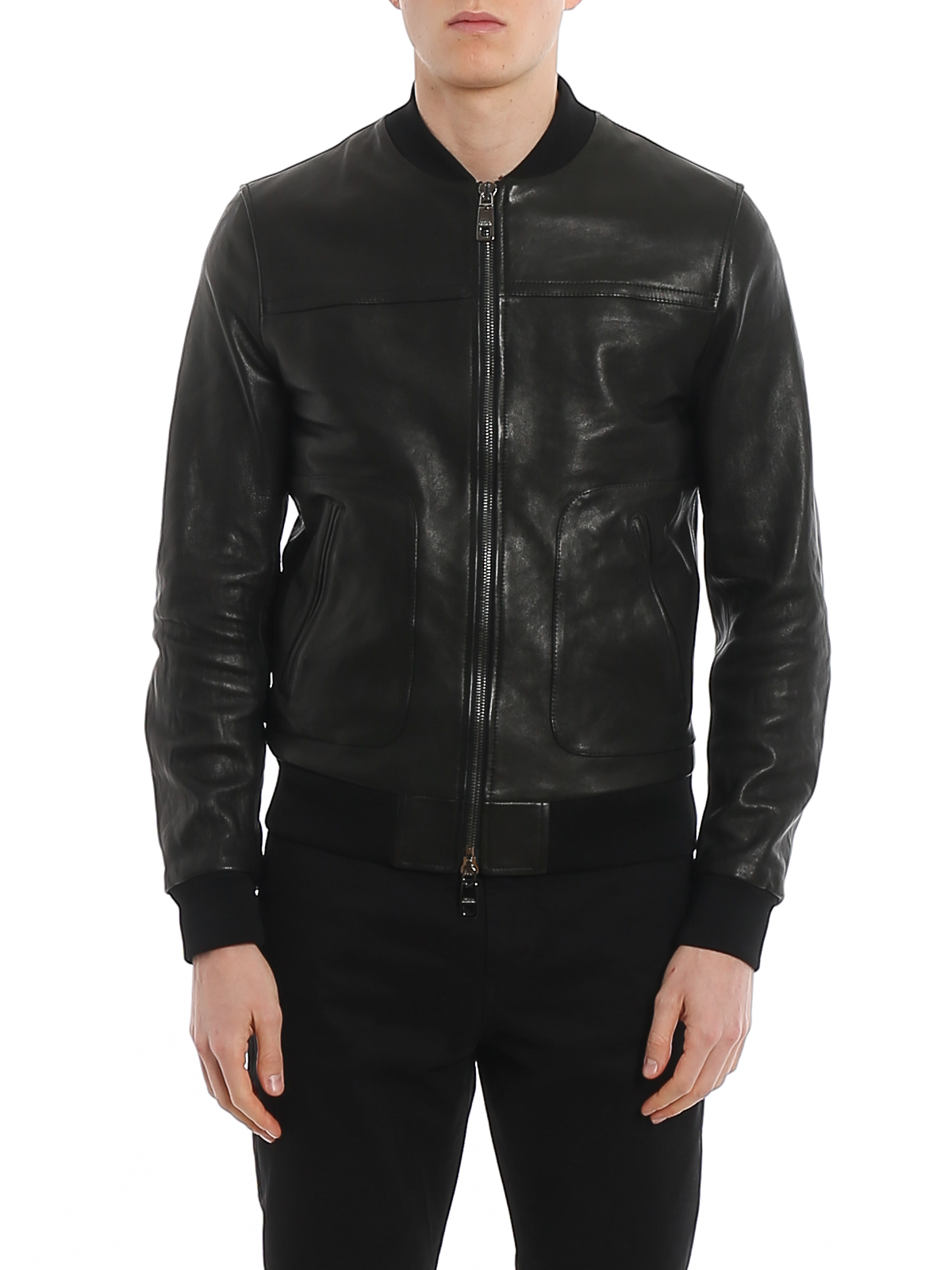 Leather jacket Dolce & Gabbana - Leather bomber jacket - G9RM6LHULF9N0000