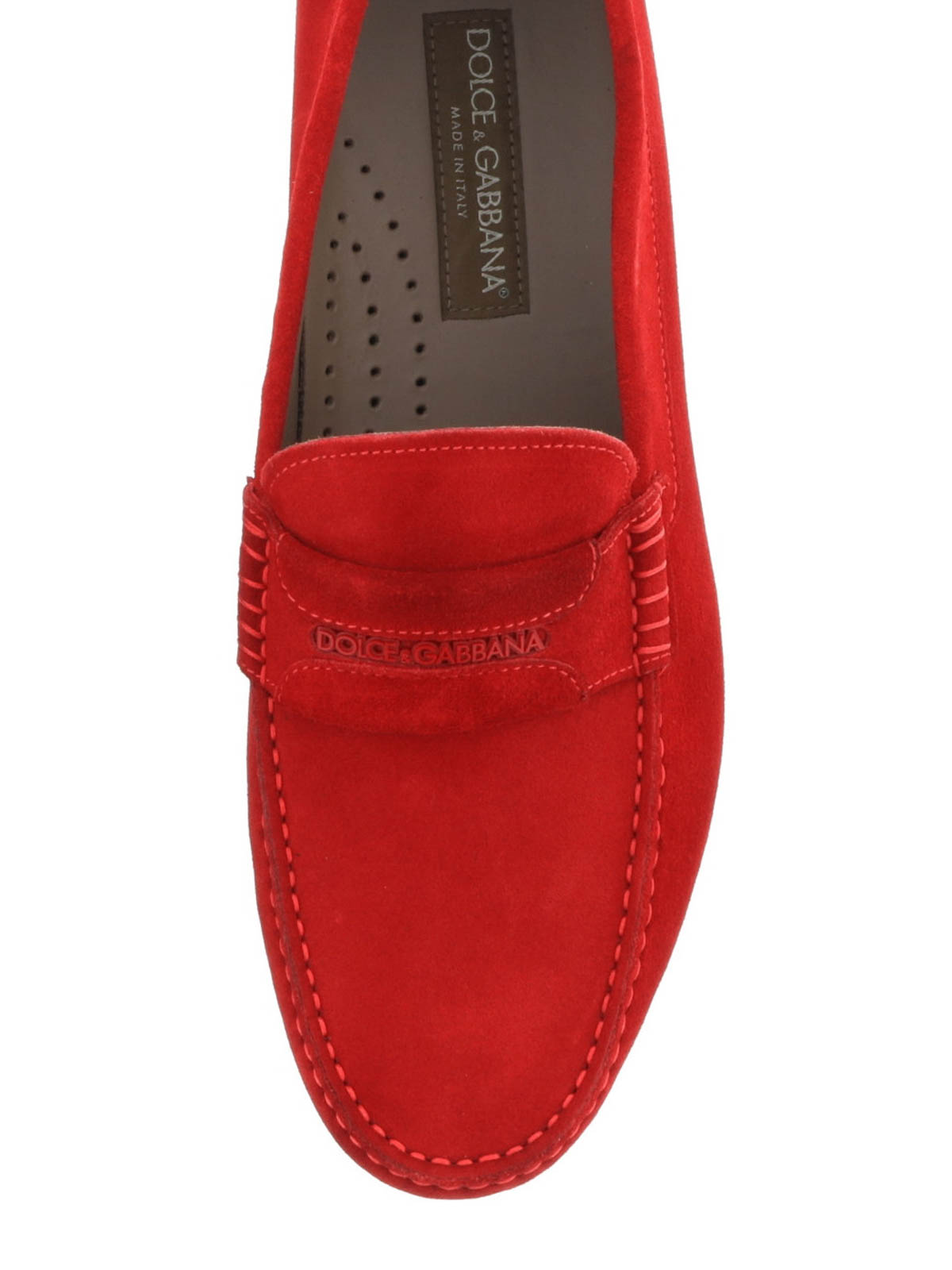 Dolce & Gabbana Satin Slipper aus Straußenleder in Rot für Herren Herren Schuhe Slipper Pantoletten 