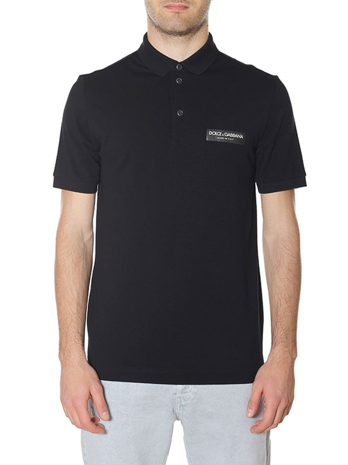 Polo shirts Dolce & Gabbana - Black cotton pique polo shirt -  G8IO2TFU7ENN0000