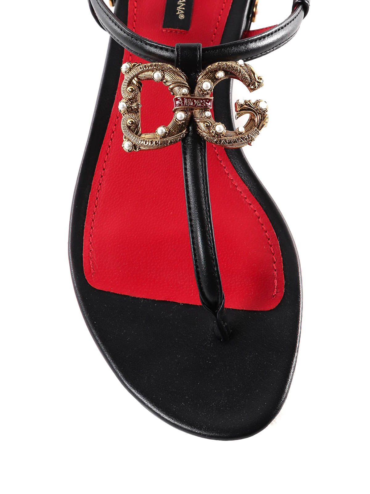 Sandals Dolce & Gabbana - DG Amore leather thong sandals - CQ0241AI57380999