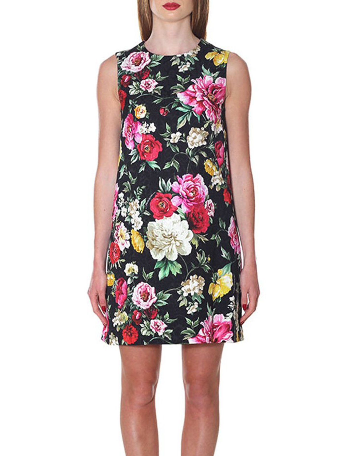 Short dresses Dolce & Gabbana - Floral brocade sleeveless dress -  F69B9THSMP1HNM62