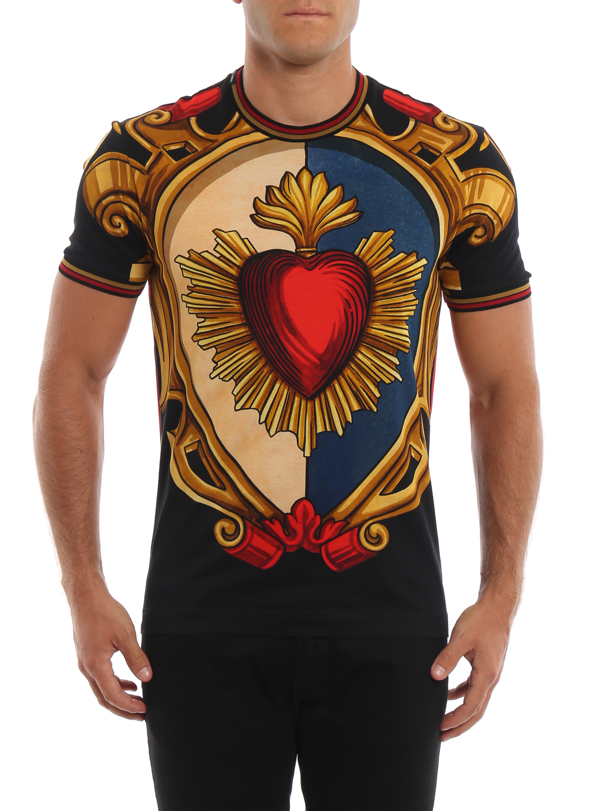 T-shirts Dolce & Gabbana - Baroque heart print T-shirt - G8KC0THH77MHN31A