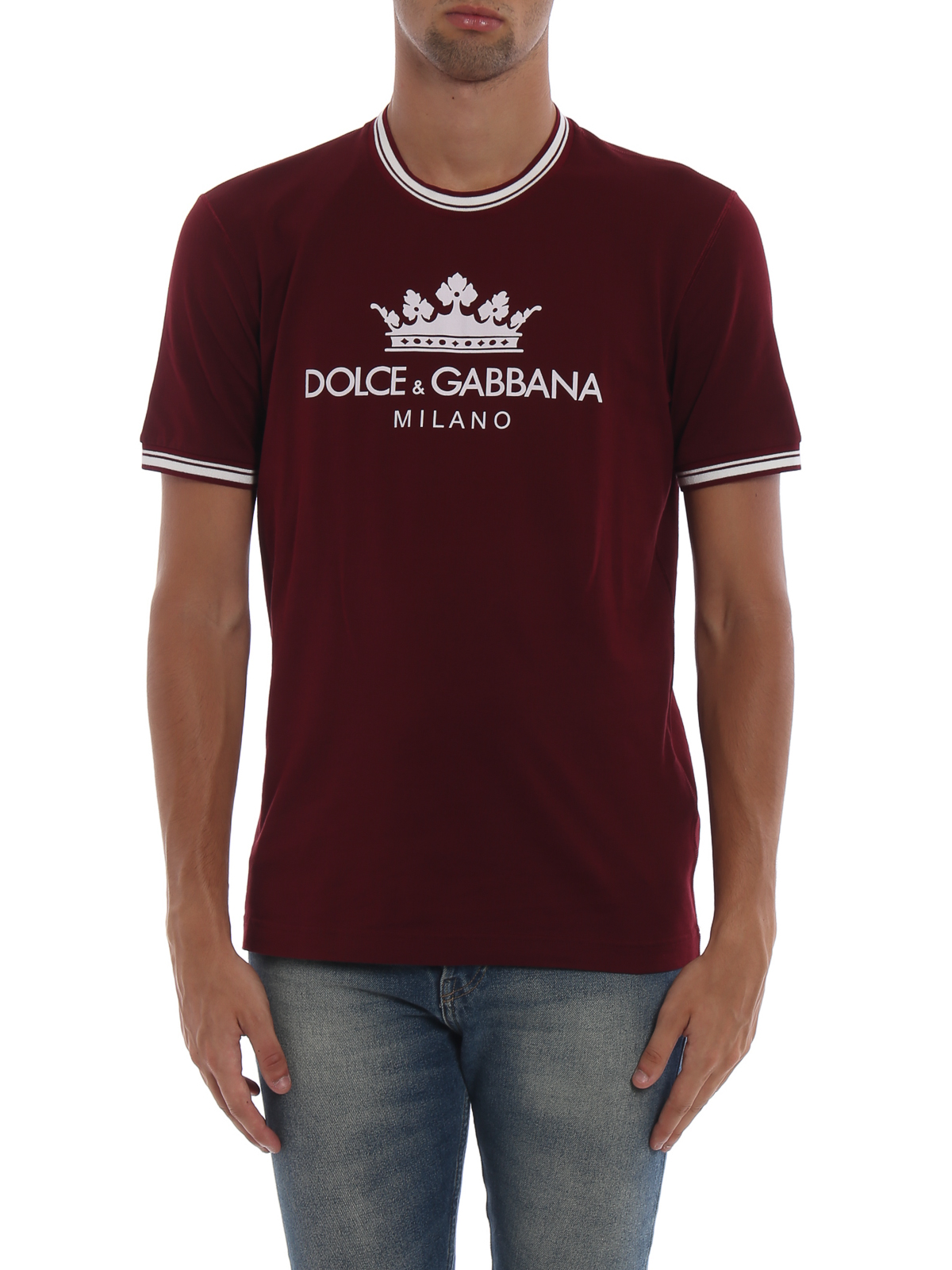 T-shirts Dolce & Gabbana - #DGMILLENNIALS printed dark red cotton 