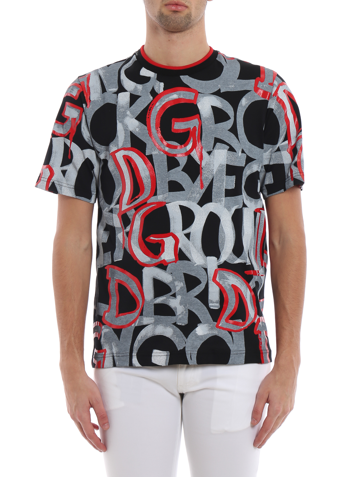 T-shirts Dolce & Gabbana - Graffiti print jersey T-shirt - G8JT0THH7EXHNW42