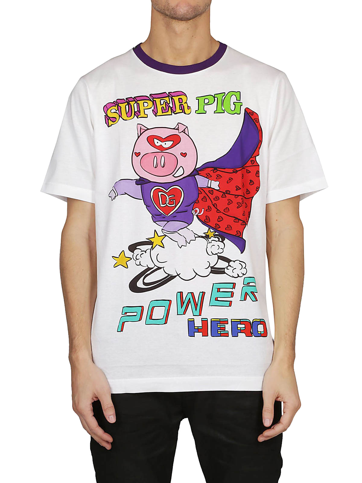 T-shirts Dolce & Gabbana - Super Pig cartoon print T-shirt -  G8HV4THH7E3HWW59