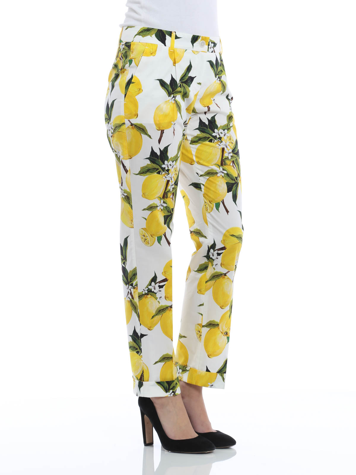 Tailored & Formal trousers Dolce & Gabbana - Lemon print cotton trousers -  FTAHHTFS5XYX0800