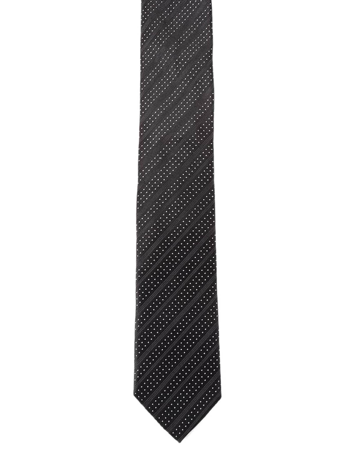 Ties & bow ties Dolce & Gabbana - Polka-dots striped silk tie -  GT149EG0JEJS8034