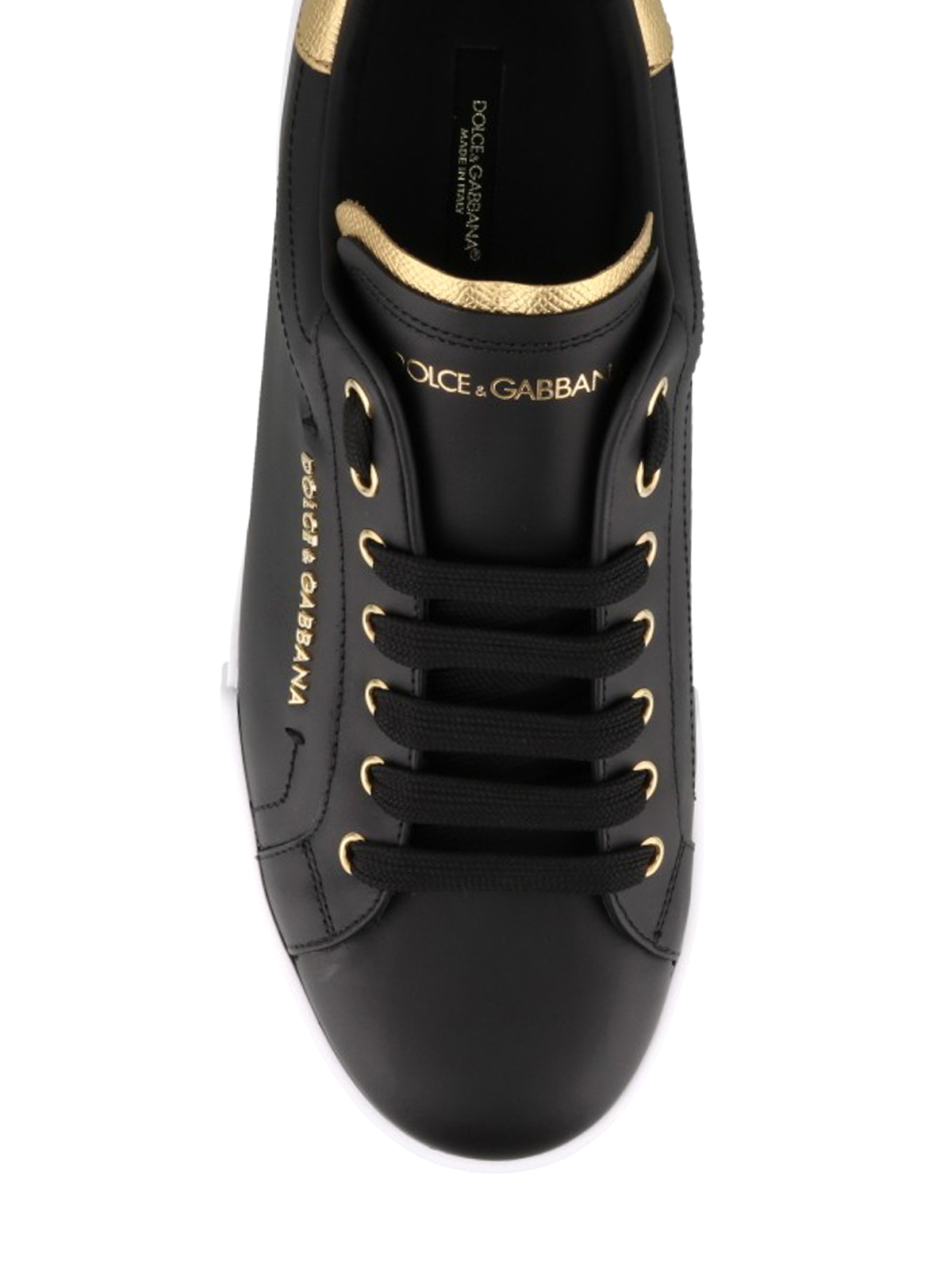 Portofino black and gold sneakers 