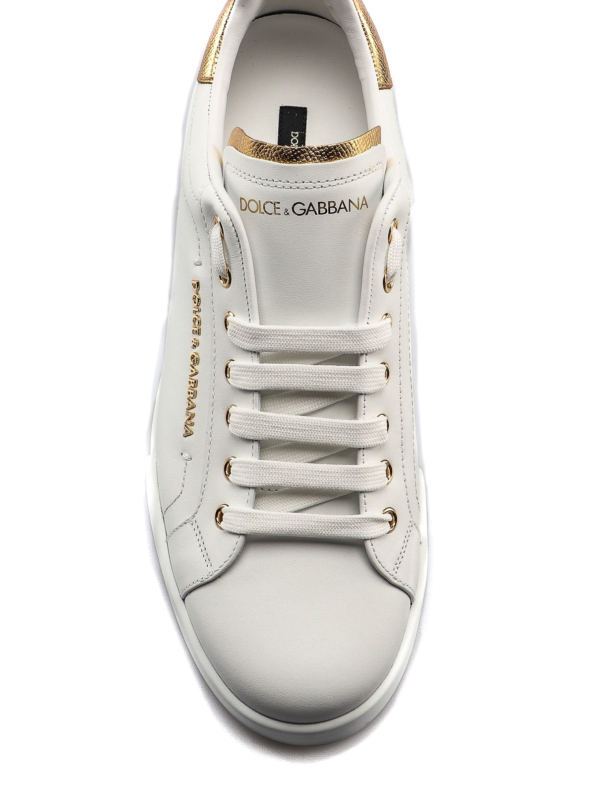 Dolce \u0026 Gabbana - Sneaker Portofino bianche e oro - sneakers -  CS1591AN2988B996