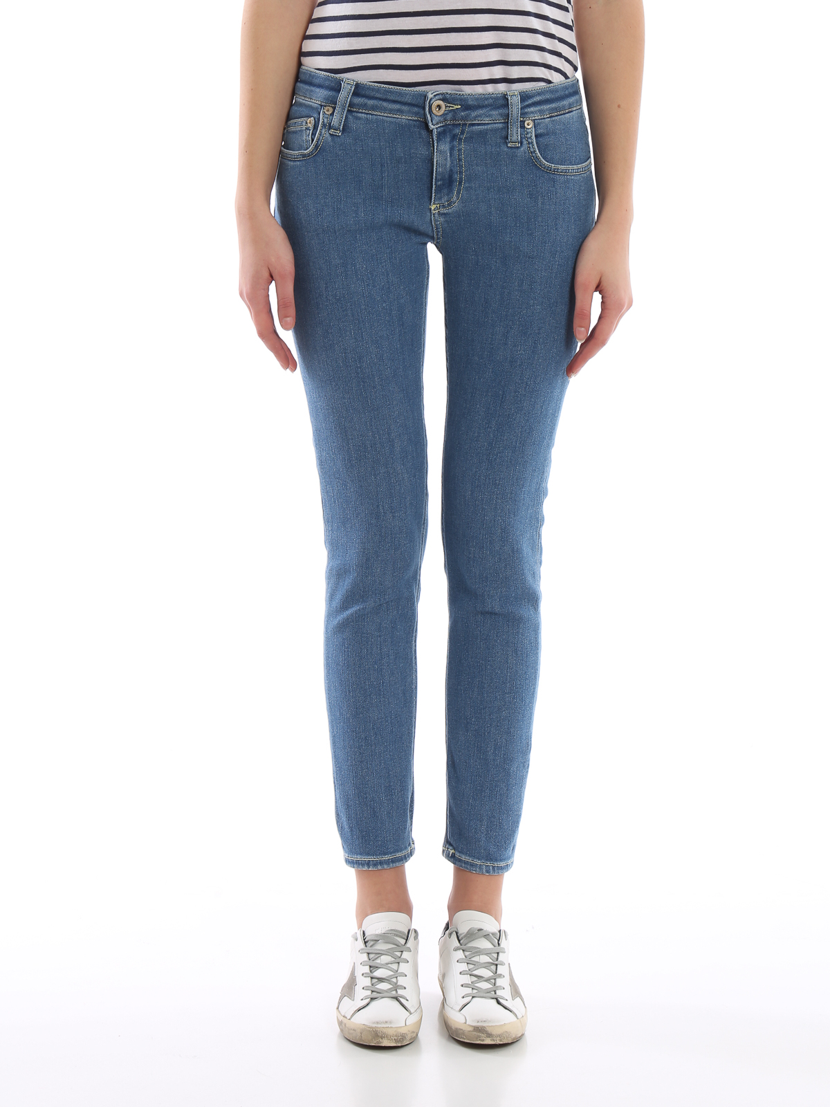 skinny fit cropped jeans