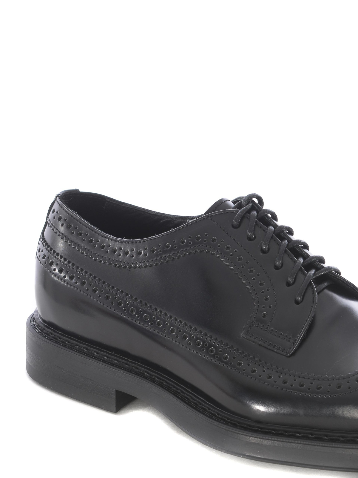 Mens Shoes Lace-ups Brogues Doucals Derby In Brushed Leather in Black for Men 