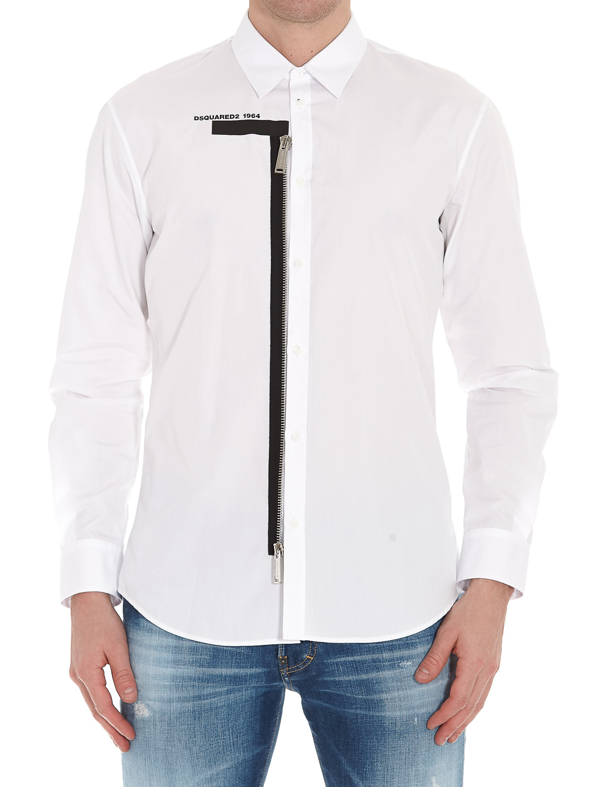 Ontleden Volwassenheid Fonetiek Shirts Dsquared2 - Zipper detailed poplin shirt - S74DM0399S36275100