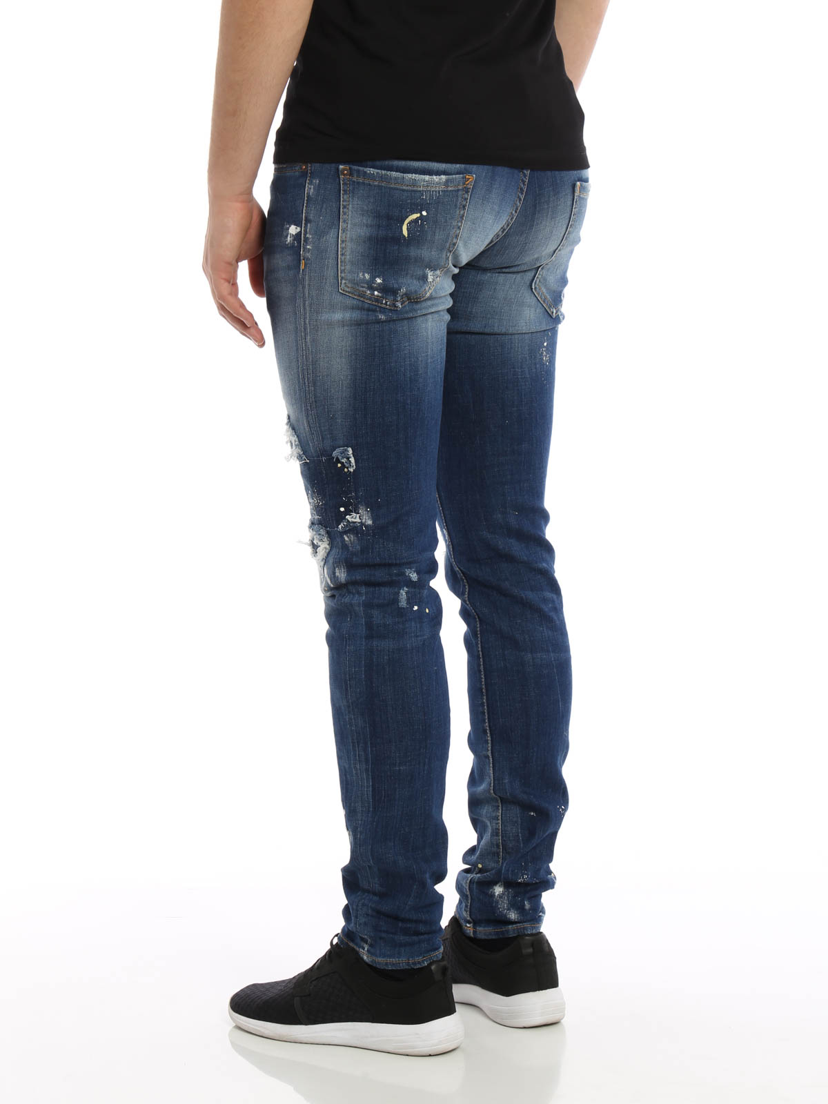 distressed denim skinny jeans
