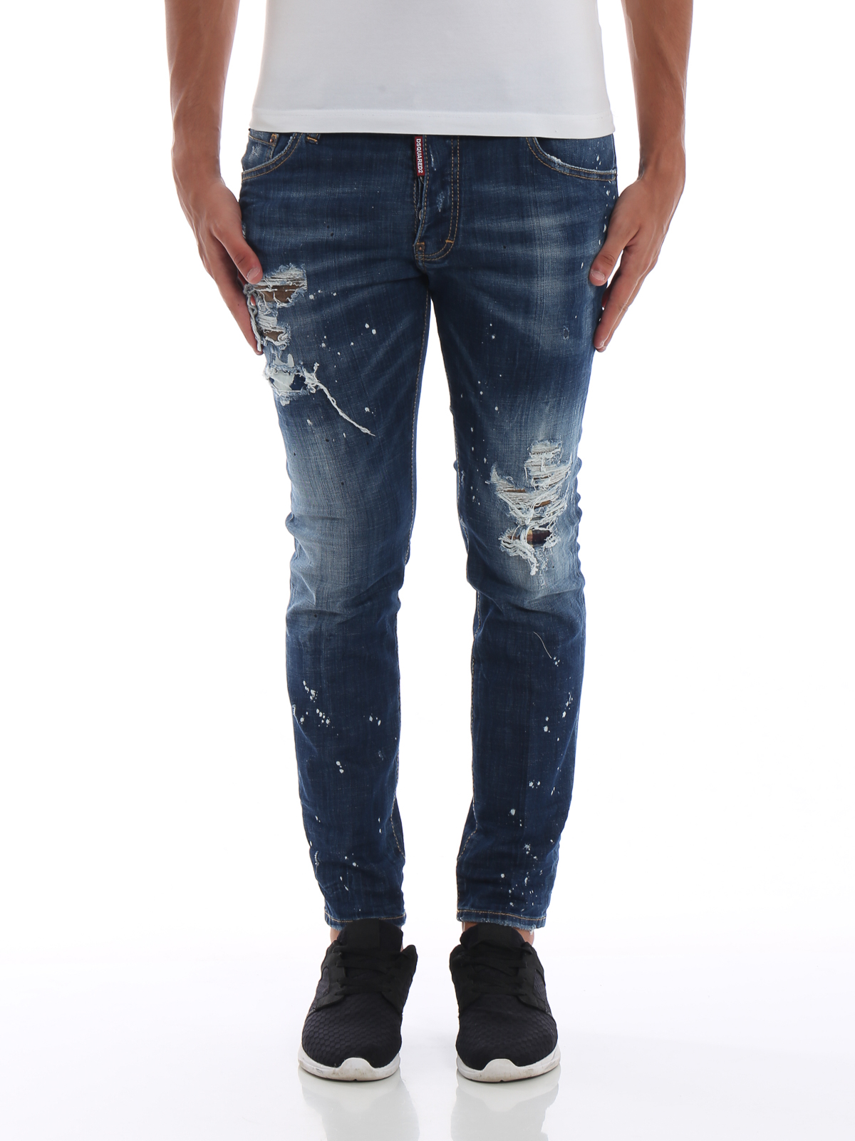 effect denim skinny jeans 