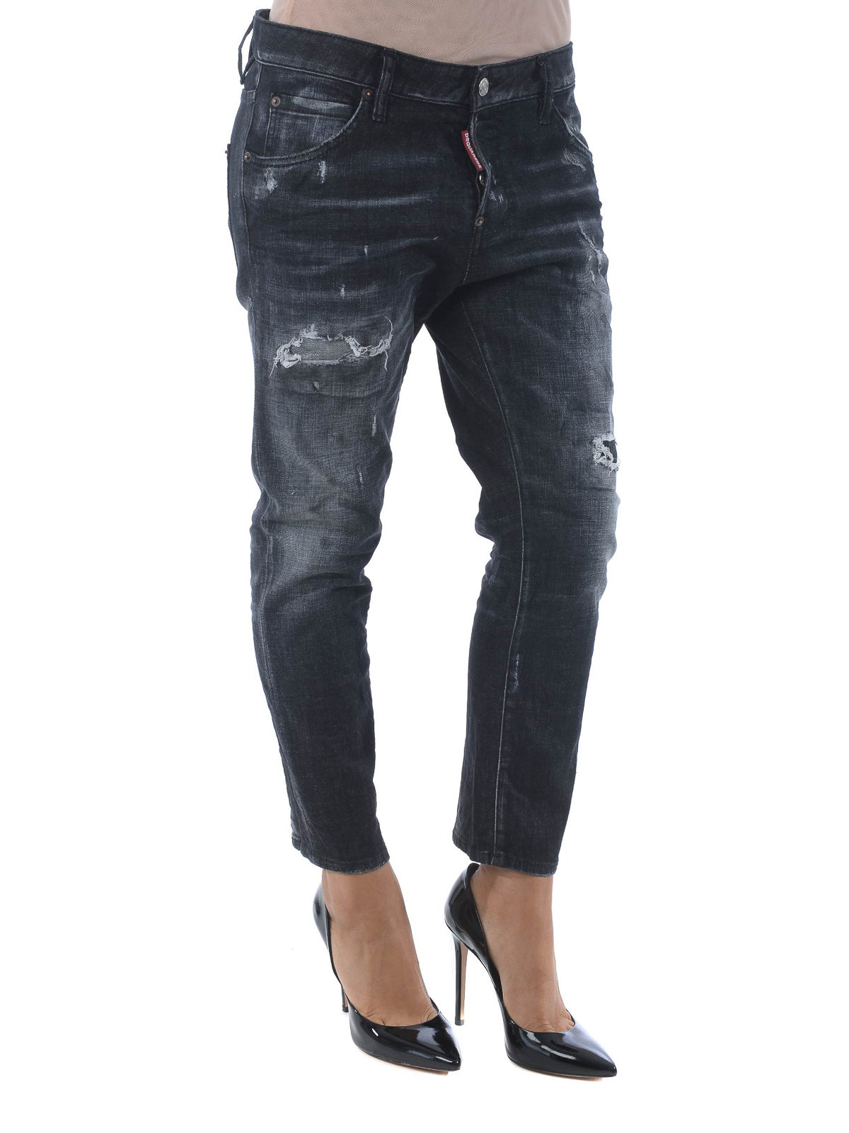 Straight leg jeans Dsquared2 - Cool Girl Cropped black jeans -  S72LB0145S30357900