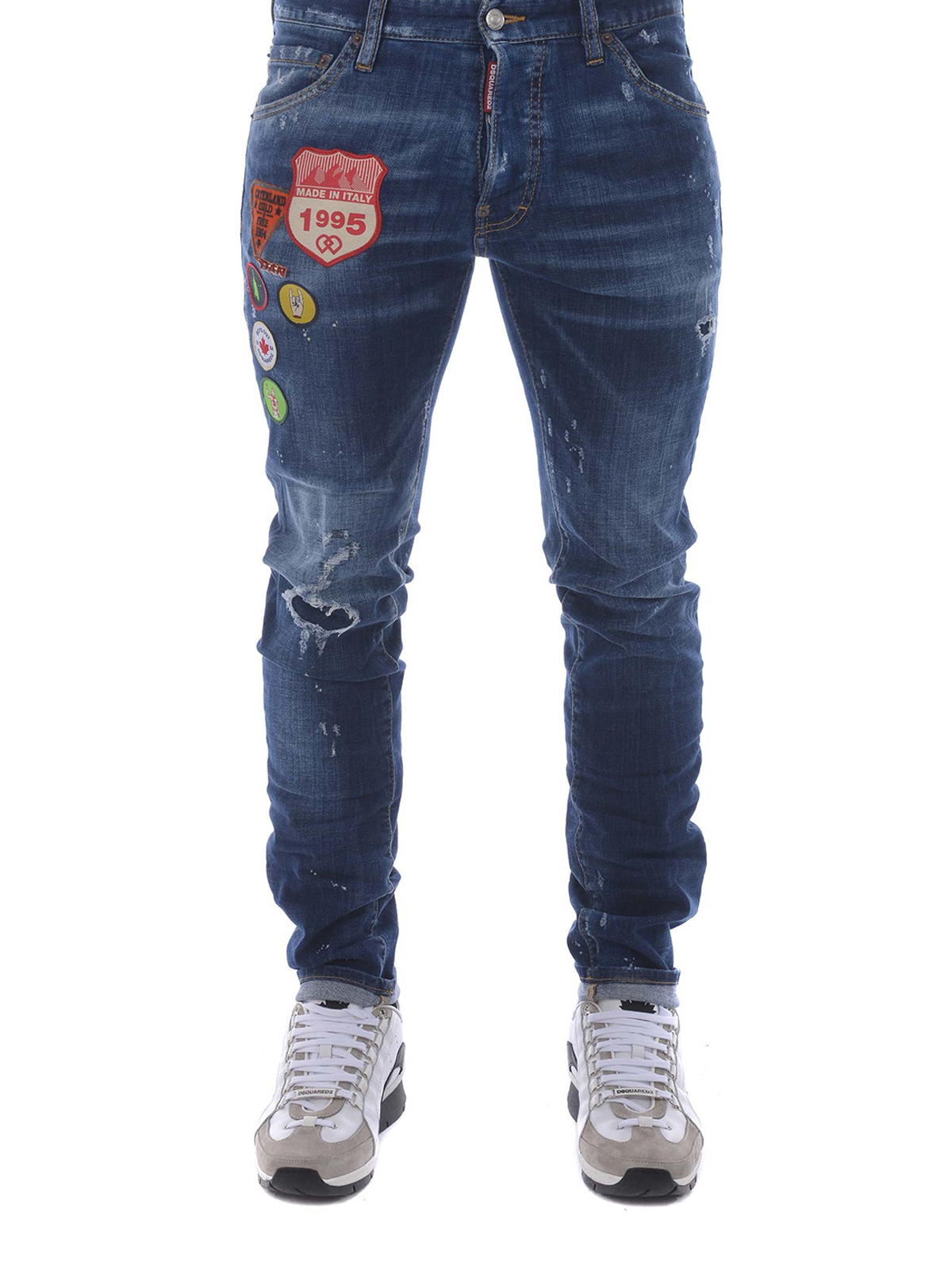 Straight leg jeans Dsquared2 - Cool Guy jeans with patches ...