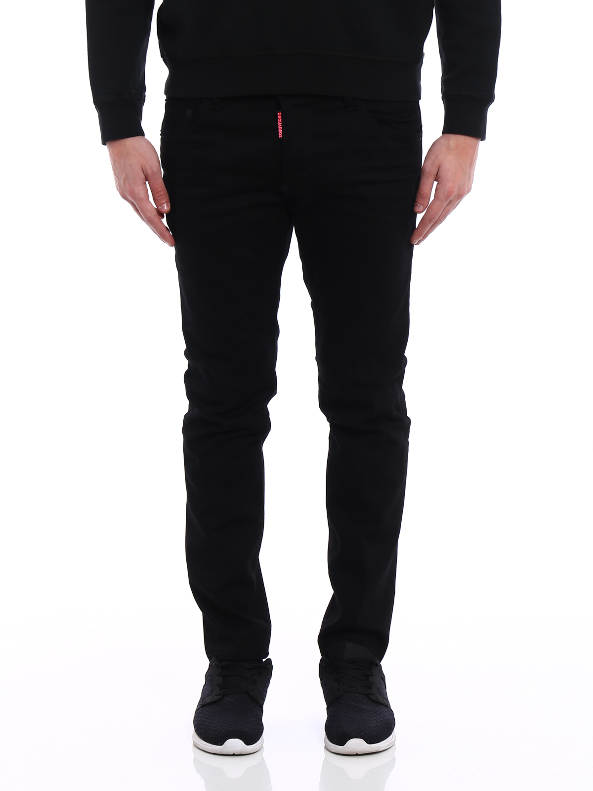 black stretch denim jeans