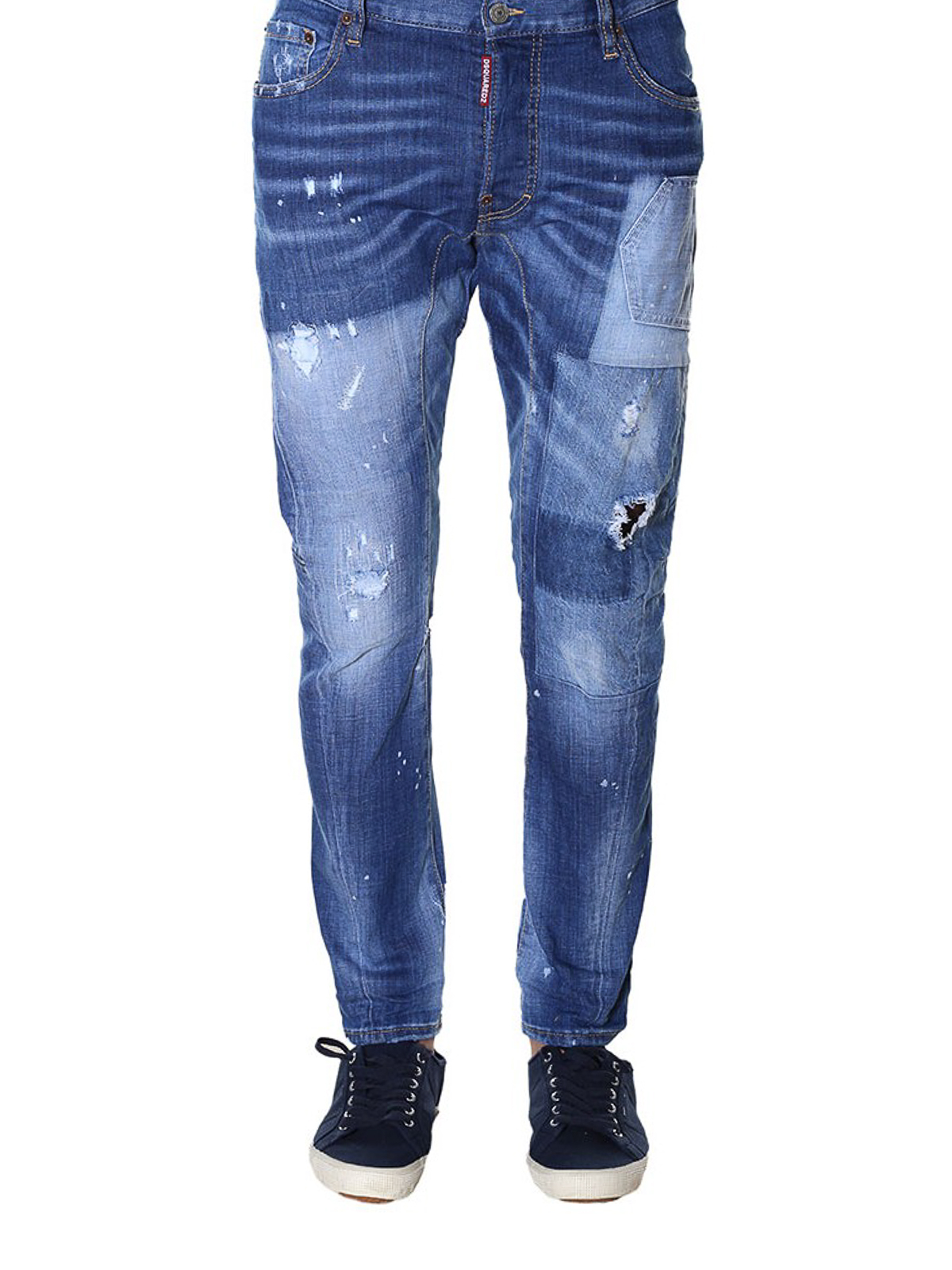 biker distressed denim jeans