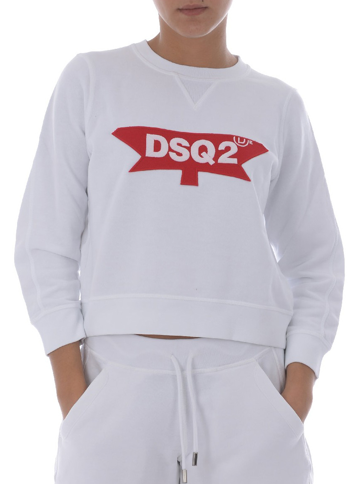 DSQ2 white cotton sweatshirt 