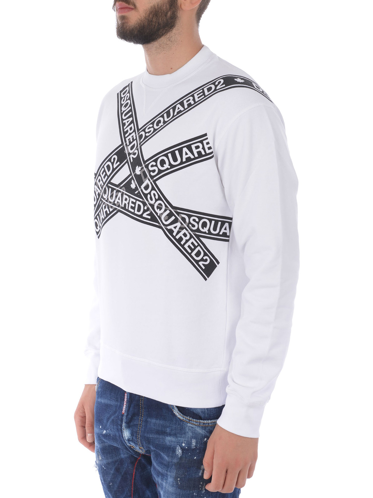 dsquared2 tape logo sweatshirt