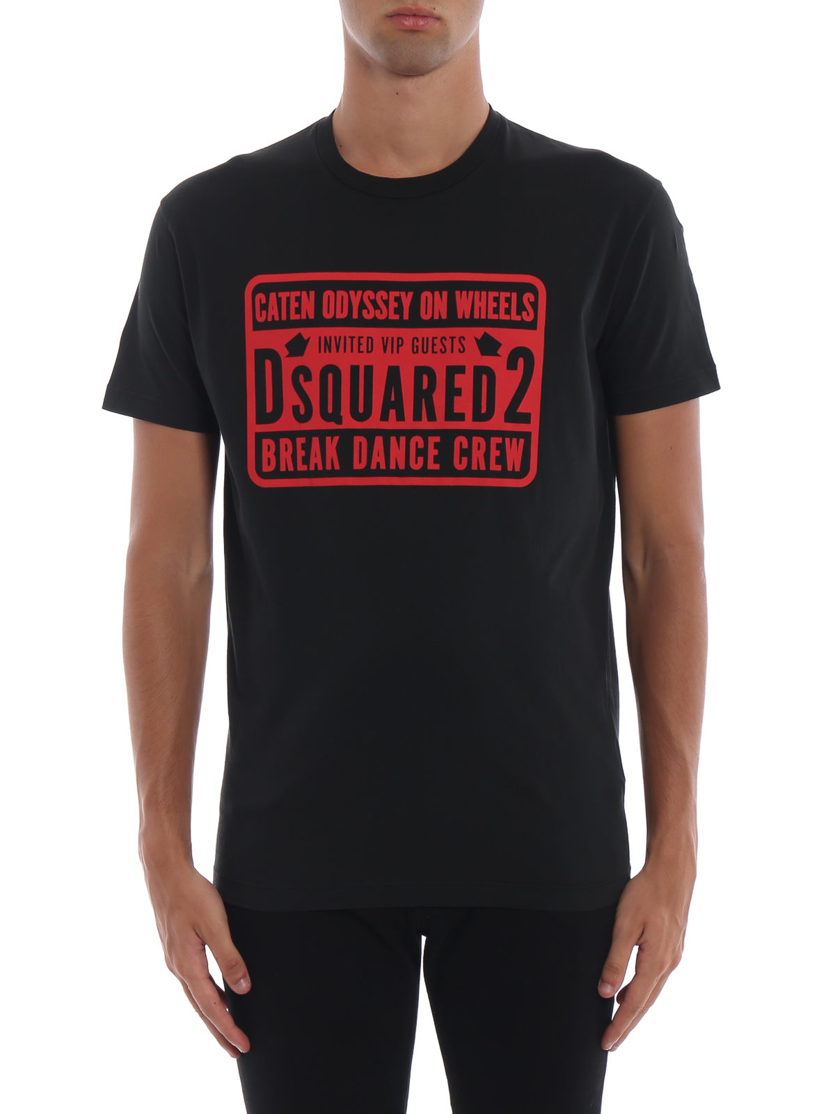 dsquared t shirt black and red