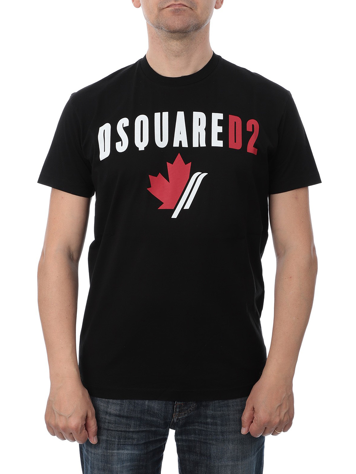 Verenigen Lima hoofdonderwijzer T-shirts Dsquared2 - Logo and maple leaf print T-shirt - S74GD0563S22427900