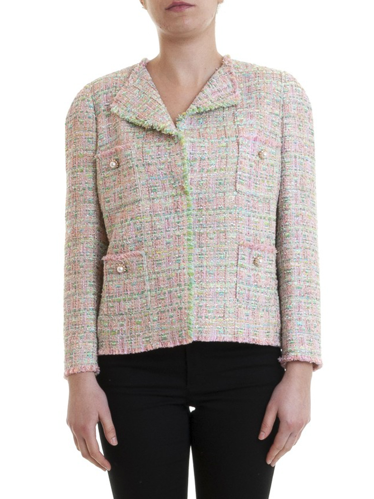 Pearl embellished multicolour tweed 