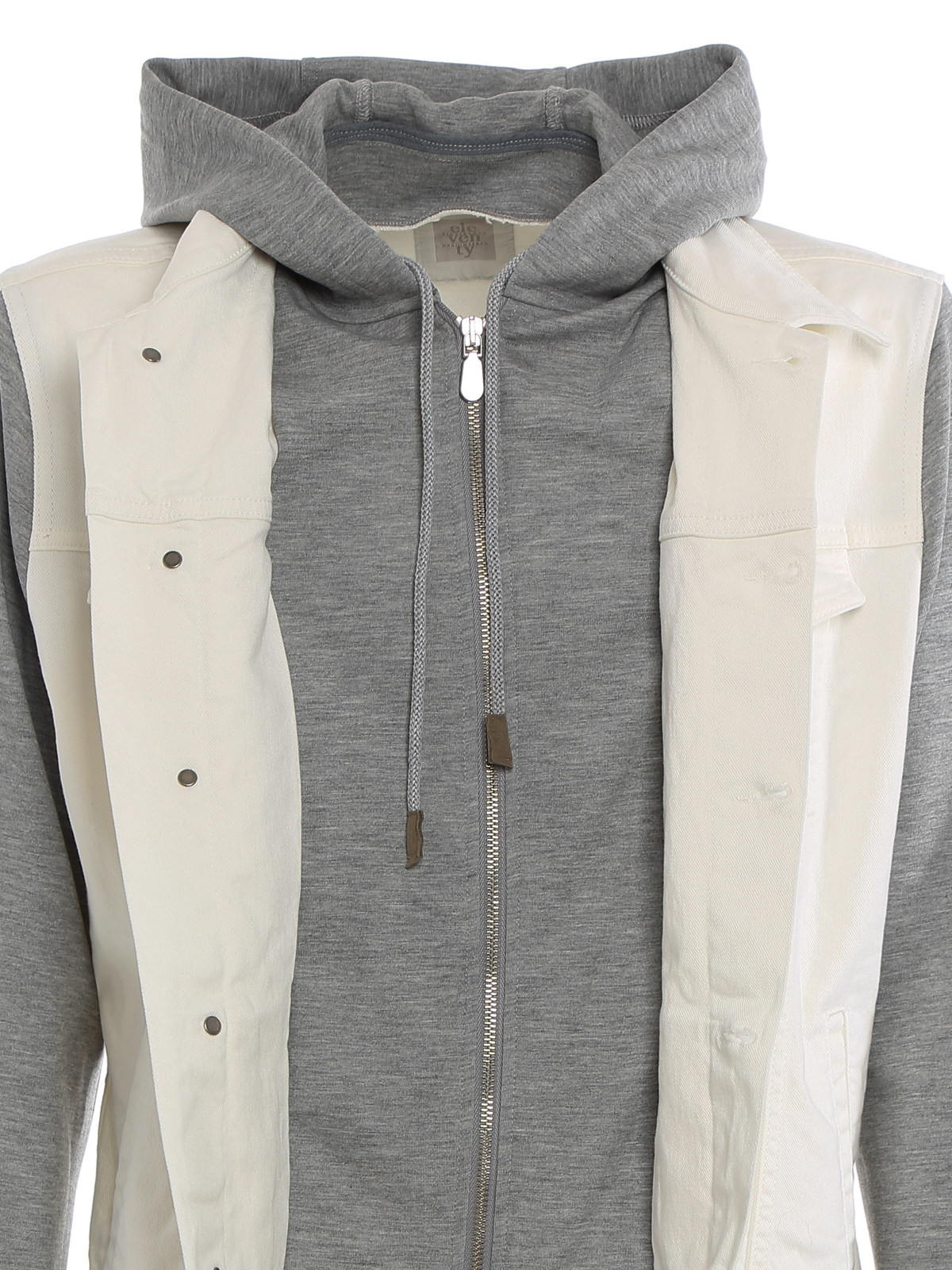 لی Eleventy - Denim and jersey jacket 