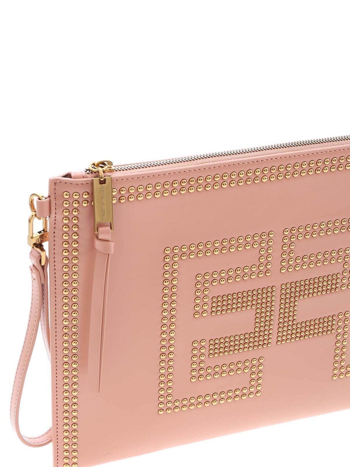 Clutches Elisabetta Franchi - Logo clutch bag in pink - BS96A07E2W71