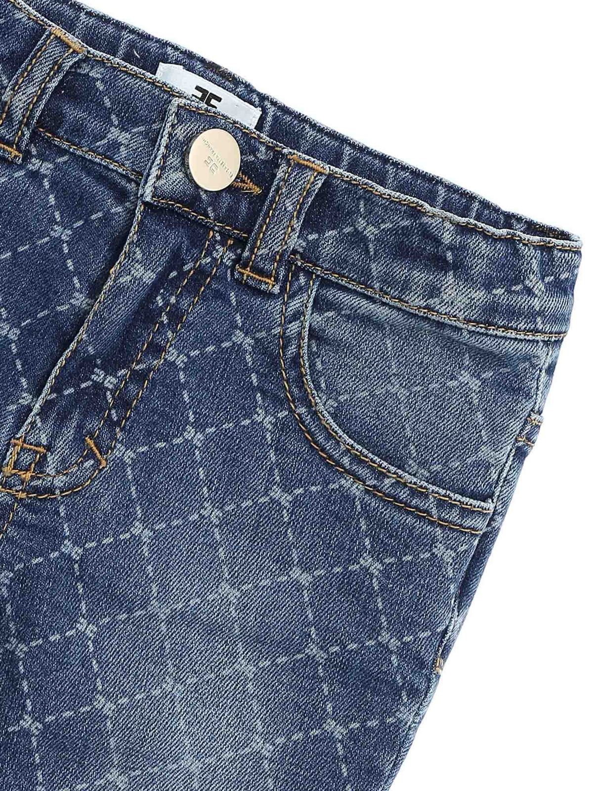 Jeans Elisabetta Franchi - Branded jeans in blue - EGPA15DS001UEUNI0171