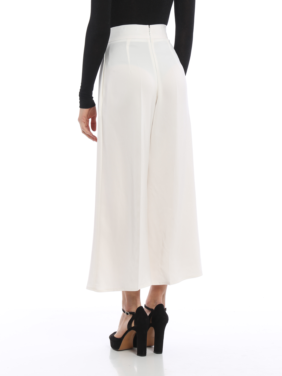 Pantaloni sartoriali Elisabetta Franchi - Pantalone crop palazzo -  PA9884060V210360