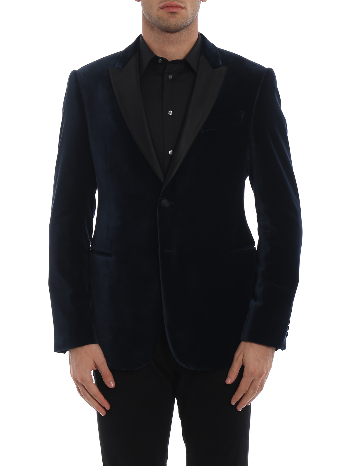 Blazers Emporio Armani - Blue velvet blazer - 11GMO011843921 | iKRIX.com