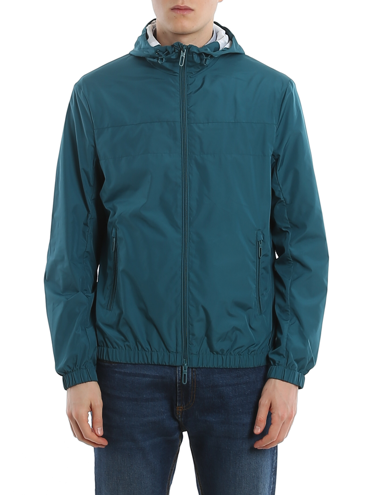 Casual jackets Emporio Armani - Tech fabric hooded jacket - 3H1BC21NSFZ0955