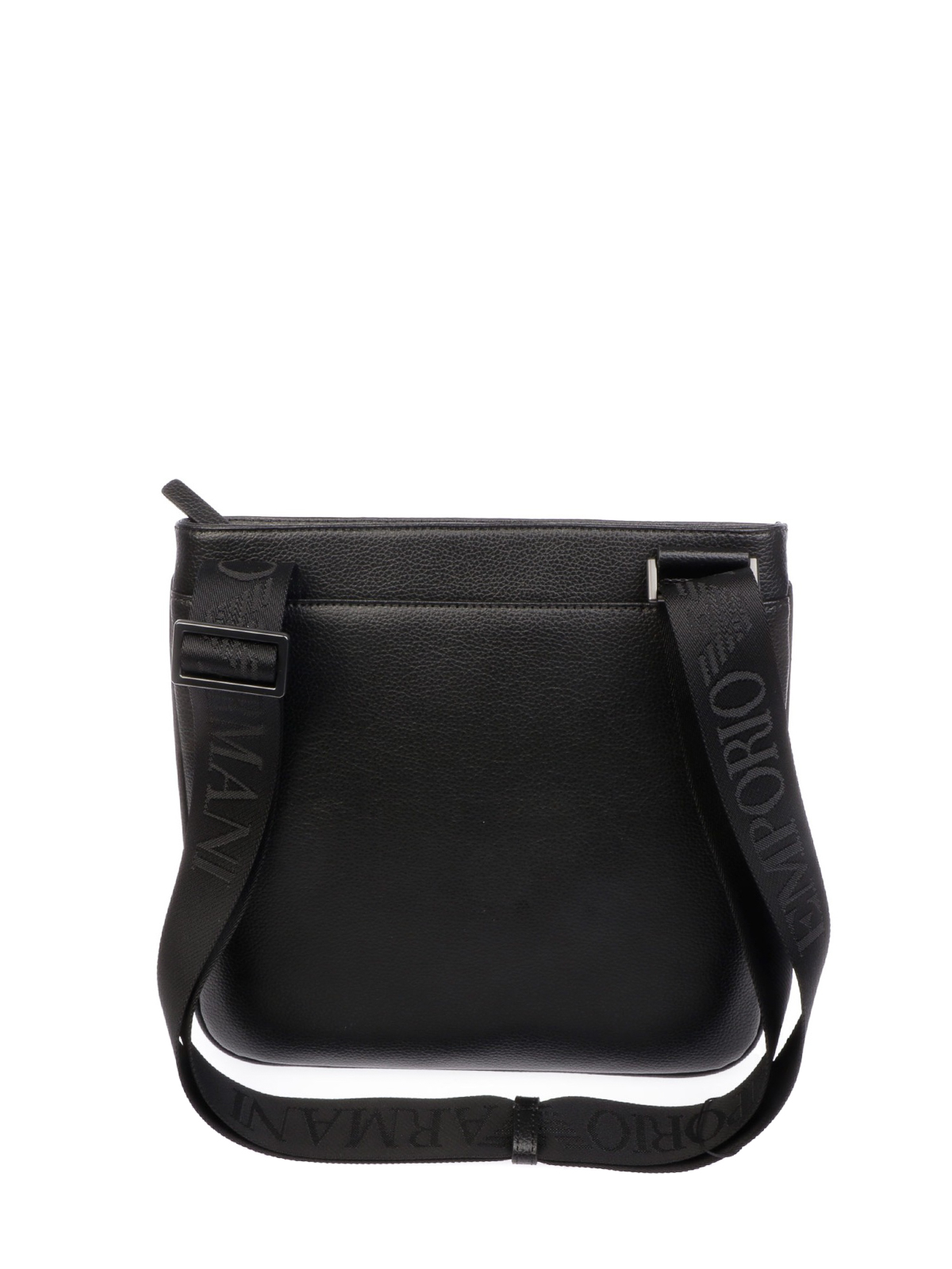 Cross body bags Emporio Armani - Black grained leather flat cross body bag  - Y4M055YEW0J81072